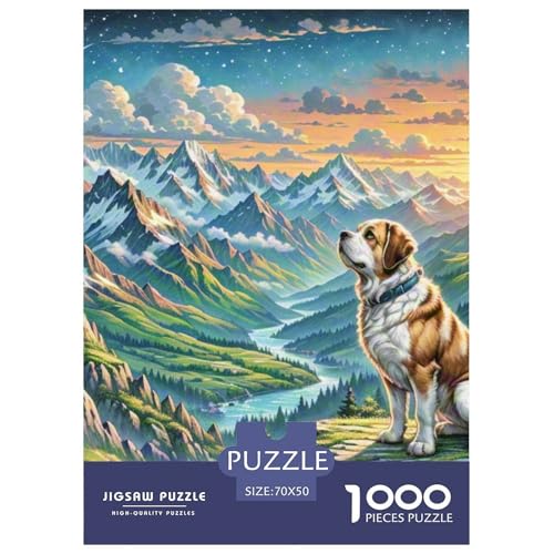 Der Bernhardiner Puzzles Perfekt Für Spieleabende Wunderschönes Dekoration 1000-teiliges Anspruchsvolles Hübsches Tier Puzzle Für Erwachsene Teenager 70x50cm/1000pcs von UXINYOUME