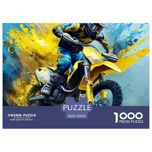 Dirt Bike Puzzles Lernspiel Spielzeug Wunderschönes Dekoration 1000 Teile Anspruchsvolles Mountainbike Puzzle Für Damen, Herren, Kinder Ab 14 Jahren 70x50cm/1000pcs von UXINYOUME