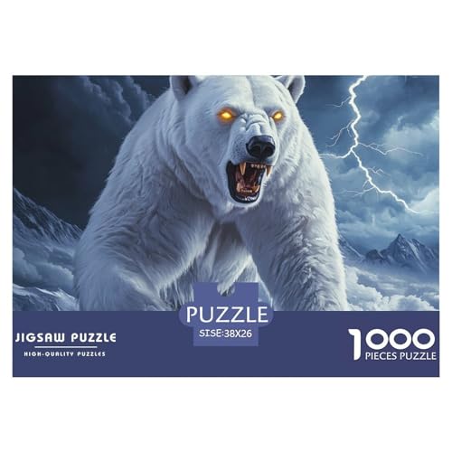Eisbär Puzzles Familien-Puzzlespiel Heimdekoration 1000-teiliges Herausforderndes Tiere Puzzle Für Damen, Herren, Kinder Ab 14 Jahren 38x26cm/1000pcs von UXINYOUME