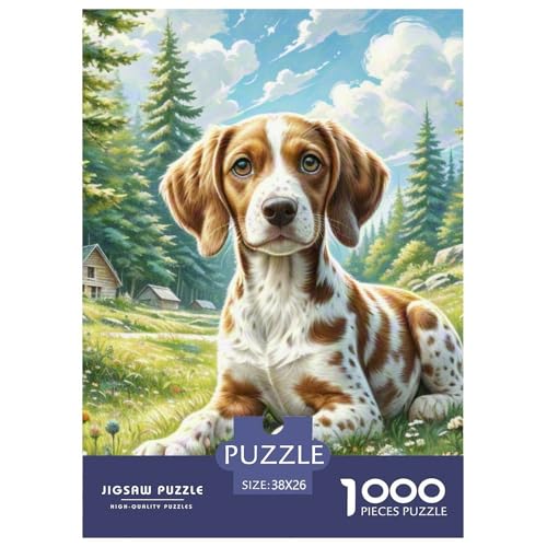 Englischer Springer Spaniel Puzzle Familien-Puzzlespiel Wunderschönes Dekoration 1000 Stück Anspruchsvolles Hübsches Tier Puzzle Für Erwachsene Und Kinder 38x26cm/1000pcs von UXINYOUME