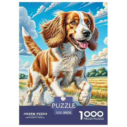Englischer Springer Spaniel Puzzles Perfekt Für Spieleabende Heimdekoration 1000-teiliges Hübsches Tier Puzzle Perfekt Für Damen, Herren, Kinder Ab 14 Jahren 38x26cm/1000pcs von UXINYOUME