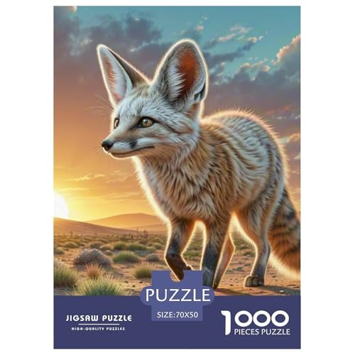 Fennec-Fuchs Puzzle Lernspiel Spielzeug Wohnungsdekoration 1000-teiliges Herausforderndes Hübsches Tier Puzzle Für Damen, Herren, Kinder Ab 14 Jahren 70x50cm/1000pcs von UXINYOUME