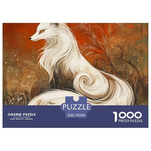 Fox Puzzles Lernspiel Spielzeug Wunderschönes Dekoration 1000 Stück Anspruchsvolles Tiere Puzzle Für Damen, Herren, Kinder Ab 14 Jahren 70x50cm/1000pcs von UXINYOUME