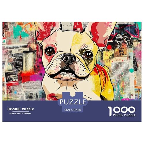 Französischer Bullhund Puzzles Familien-Puzzlespiel Heimdekoration 1000-teiliges Herausforderndes Hunds Puzzle Für Damen, Herren, Kinder Ab 14 Jahren 70x50cm/1000pcs Französischer Bullhund Puzzles Familien-Puzzlespiel Heimdekoration 1000-teiliges Herausforderndes Hunds Puzzle Für Damen, Herren, Kinder Ab 14 Jahren 70x50cm/1000pcs von UXINYOUME
