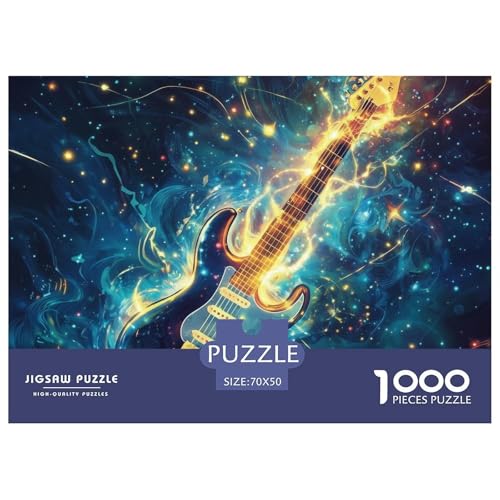 Gitarre Puzzle Familien-Puzzlespiel Wohnungsdekoration 1000 Teile Musikinstrumente Puzzle Perfekt Für Damen, Herren, Kinder Ab 14 Jahren 70x50cm/1000pcs von UXINYOUME
