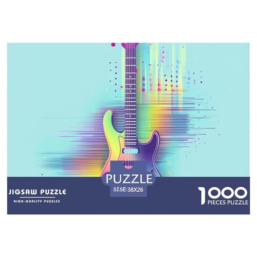 Gitarre Puzzle Lernspiel Spielzeug Wunderschönes Dekoration 1000-teiliges Herausforderndes Musikinstrumente Puzzle Für Erwachsene Teenager 38x26cm/1000pcs von UXINYOUME