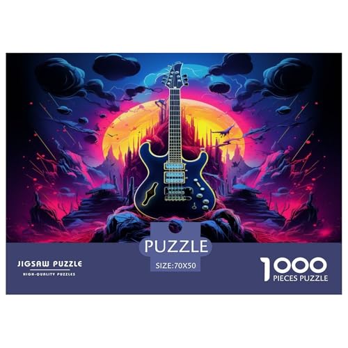 Gitarre Puzzles Familien-Puzzlespiel Wohnungsdeko 1000-teiliges Herausforderndes Musikinstrumente Puzzle Für Erwachsene Und Kinder 70x50cm/1000pcs von UXINYOUME
