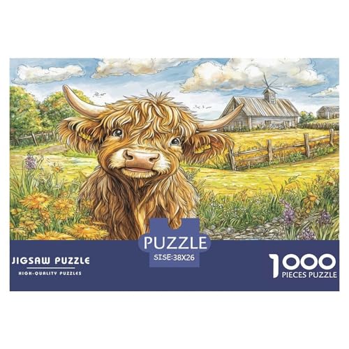 Highland Katzetle Puzzles Lernspiel Spielzeug Wunderschönes DekoRatteteteteion 1000-teiliges Wildtiere Puzzle Perfekt Für Damen, Herren, Kinder Ab 14 Jahren 38x26cm/1000pcs von UXINYOUME
