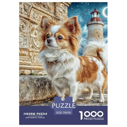 Hund als Haustier Puzzle Lernspiel Spielzeug Heimdekoration 1000-teiliges Anspruchsvolles Hübsches TierPuzzle Für Damen, Herren, Kinder Ab 14 Jahren 70x50cm/1000pcs von UXINYOUME
