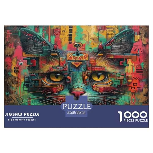 Katze Puzzles Familien-Puzzlespiel Wunderschönes DekoRatteteteteion 1000 Teile Herausforderndes Tiere Puzzle Für Damen, Herren, Kinder Ab 14 Jahren 38x26cm/1000pcs von UXINYOUME