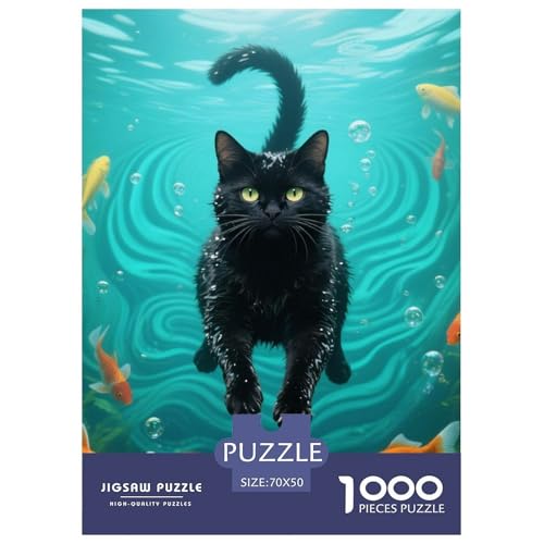 Katze Puzzles Lernspiel Spielzeug Wunderschönes Dekoration 1000 Teile Anspruchsvolles Animaux mignons Puzzle Für Damen, Herren, Kinder Ab 14 Jahren 70x50cm/1000pcs von UXINYOUME