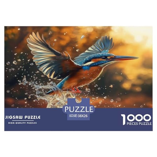 KingFischer Puzzle Lernspiel Spielzeug Wohnungsdeko 1000-teiliges Herausforderndes Wildtiere Puzzle Für Damen, Herren, Kinder Ab 14 Jahren 38x26cm/1000pcs von UXINYOUME