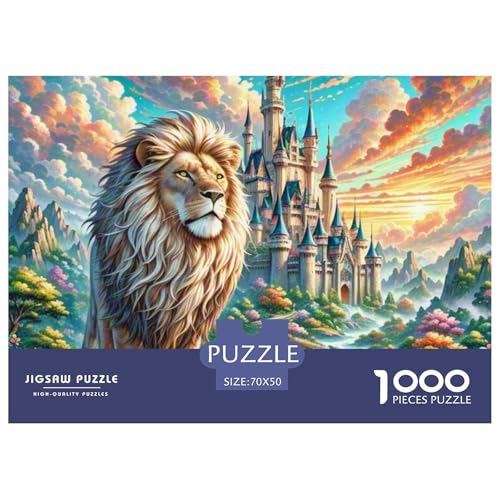 Löwen Puzzles Lernspiel Spielzeug Wunderschönes Dekoration 1000 Teile Anspruchsvolles wildes Tier Puzzle Für Damen, Herren, Kinder Ab 14 Jahren 70x50cm/1000pcs von UXINYOUME