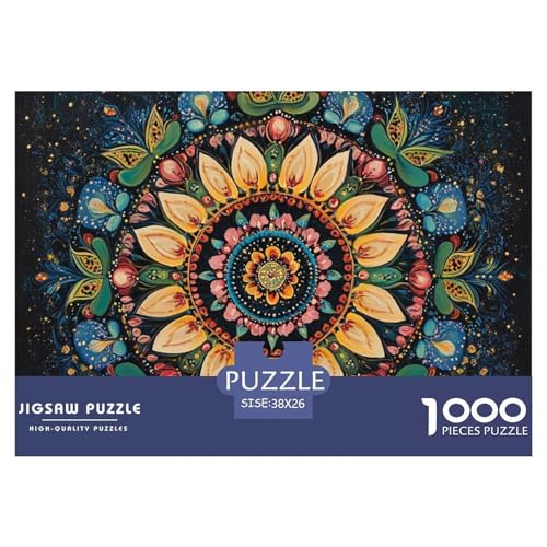 Mandala Puzzles Lernspiel Spielzeug Heimdekoration 1000 Stück Anspruchsvolles Kunst Stil Puzzle Für Damen, Herren, Kinder Ab 14 Jahren 38x26cm/1000pcs von UXINYOUME
