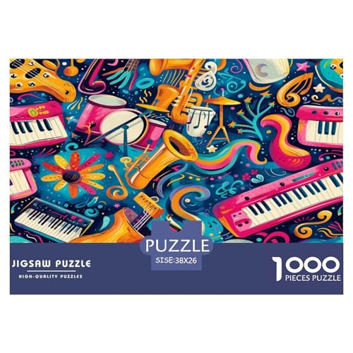 Musikalische Note Puzzles Lernspiel Spielzeug Wunderschönes DekoRatteteteteion 1000 Stück Anspruchsvolles Crotchet Puzzle Für Damen, Herren, Kinder Ab 14 Jahren 38x26cm/1000pcs von UXINYOUME