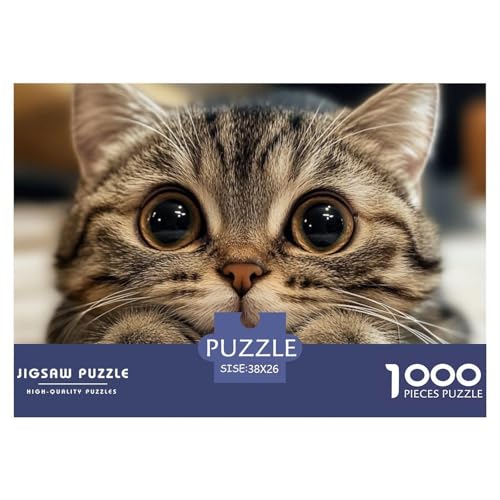 Niedliche Katze Puzzle Lernspiel Spielzeug Wunderschönes Dekoration 1000-teiliges Herausforderndes Tiere Puzzle Für Erwachsene Teenager 38x26cm/1000pcs von UXINYOUME