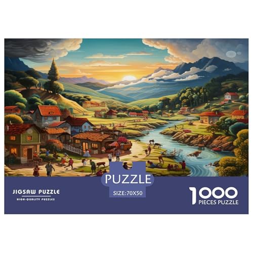 Paradies Puzzles Perfekt Für Spieleabende HeimdekoRatteteteteion 1000-teiliges Fantasy Stadt Puzzle Perfekt Für Damen, Herren, Kinder Ab 14 Jahren 70x50cm/1000pcs von UXINYOUME