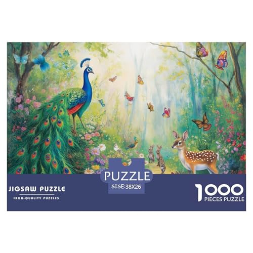 Pfauen Puzzles Perfekt Für Spieleabende Wunderschönes Dekoration 1000 Teile Anspruchsvolles Tiere Puzzle Für Erwachsene Und Kinder 38x26cm/1000pcs von UXINYOUME