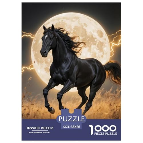 Pferd Puzzle Lernspiel Spielzeug Wohnungsdekoration 1000-teiliges Herausforderndes Animals Puzzle Für Damen, Herren, Kinder Ab 14 Jahren 38x26cm/1000pcs von UXINYOUME