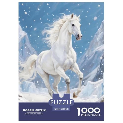Pferd Puzzles Lernspiel Spielzeug Wunderschönes Dekoration 1000-teiliges Animals Puzzle Perfekt Für Damen, Herren, Kinder Ab 14 Jahren 70x50cm/1000pcs von UXINYOUME
