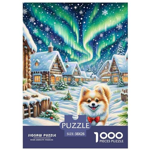Pomeranian Puzzles Lernspiel Spielzeug Heimdekoration 1000 Stück Anspruchsvolles Hübsches Tier Puzzle Für Damen, Herren, Kinder Ab 14 Jahren 38x26cm/1000pcs von UXINYOUME