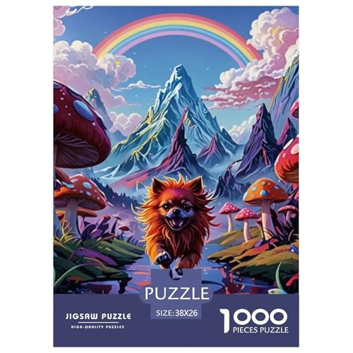 Pommern Puzzles Lernspiel Spielzeug Heimdekoration 1000 Stück Anspruchsvolles Cute Hund Puzzle Für Damen, Herren, Kinder Ab 14 Jahren 38x26cm/1000pcs von UXINYOUME