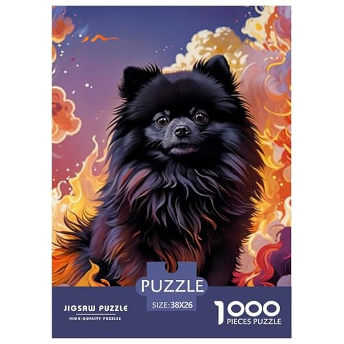 Pommern Puzzles Perfekt Für Spieleabende Heimdekoration 1000 Stück Herausforderndes Cute Hund Puzzle Für Damen, Herren, Kinder Ab 14 Jahren 38x26cm/1000pcs von UXINYOUME