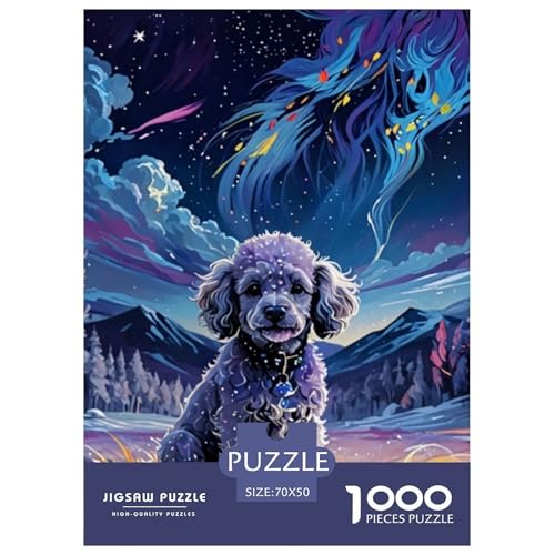 Poodle Puzzle Familien-Puzzlespiel Wunderschönes Dekoration 1000 Teile Anspruchsvolles Cute Hund Puzzle Für Damen, Herren, Kinder Ab 14 Jahren 70x50cm/1000pcs von UXINYOUME
