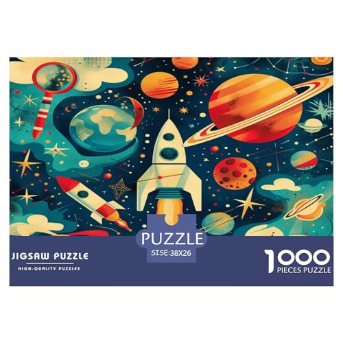 Rakete Puzzles Perfekt Für Spieleabende Wunderschönes DekoRatteteteteion 1000 Teile Anspruchsvolles Weltraum Universum Puzzle Für Erwachsene Und Kinder 38x26cm/1000pcs von UXINYOUME