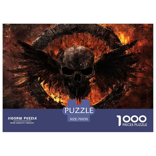 Schädel Puzzle Lernspiel Spielzeug Wunderschönes Dekoration 1000-teiliges Herausforderndes gotische Puzzle Für Erwachsene Teenager 70x50cm/1000pcs von UXINYOUME
