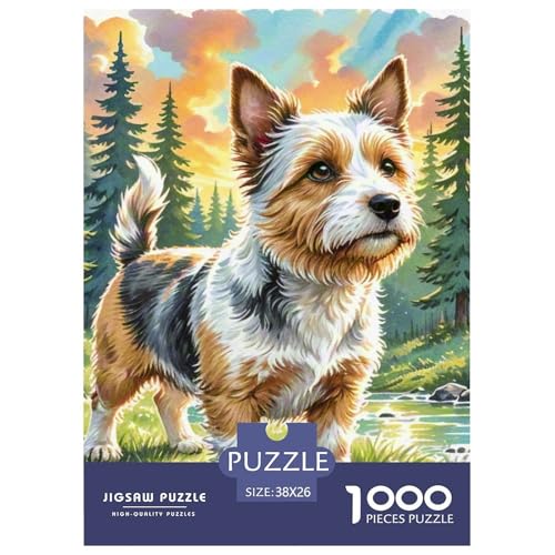 Schottischer Terrier Puzzle Lernspiel Spielzeug Wohnungsdekoration 1000-teiliges Herausforderndes Hübsches Tier Puzzle Für Damen, Herren, Kinder Ab 14 Jahren 38x26cm/1000pcs von UXINYOUME