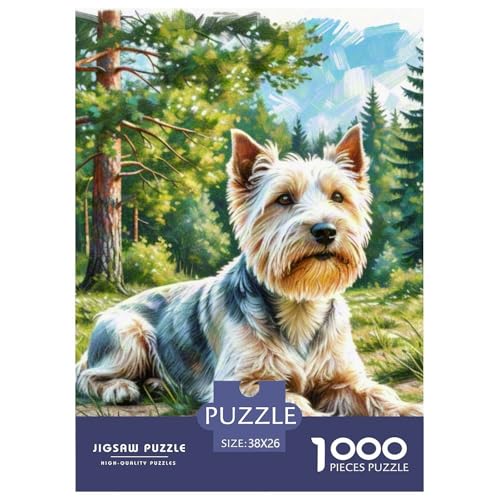 Schottischer Terrier Puzzle Lernspiel Spielzeug Wohnungsdekoration 1000-teiliges Herausforderndes Hübsches Tier Puzzle Für Damen, Herren, Kinder Ab 14 Jahren 38x26cm/1000pcs von UXINYOUME