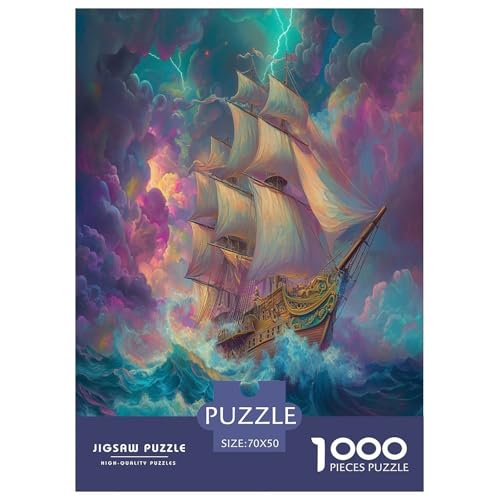 Segelboot Puzzle 1000 Teile Schwer Puzzle Spielzeug Lernspiel Impossible Herausforderungsspielzeug Für Erwachsene Kinder 70x50cm/1000pcs von UXINYOUME
