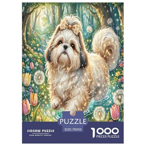 Shih Tzu Puzzle 1000-teilige Schwer Puzzle Spielzeug Lernspiel Impossible Herausforderung Spielzeug Für Erwachsene Und Kinder Ab 14 Jahren 70x50cm/1000pcs von UXINYOUME
