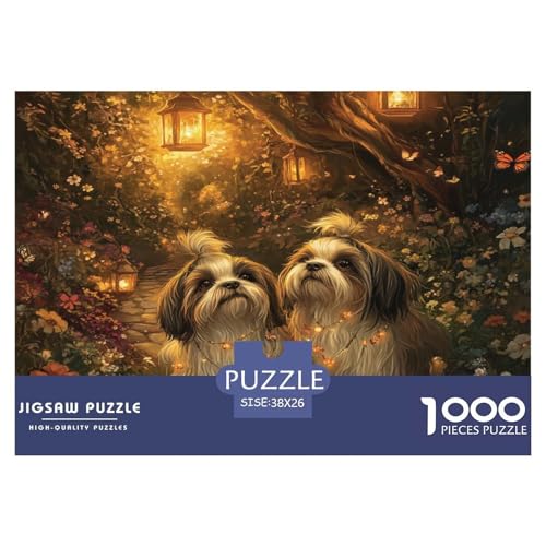 Shih Tzu Puzzle Familien-Puzzlespiel Wohnungsdeko 1000 Teile Tiere Puzzle Perfekt Für Damen, Herren, Kinder Ab 14 Jahren 38x26cm/1000pcs von UXINYOUME
