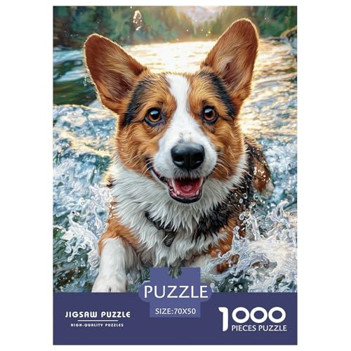 Süßer Haustierhund Puzzle Familien-Puzzlespiel Wunderschönes Dekoration 1000 Teile Anspruchsvolles Hübsches Tier Puzzle Für Damen, Herren, Kinder Ab 14 Jahren 70x50cm/1000pcs von UXINYOUME
