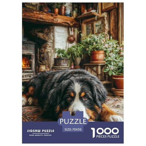 Süßer Haustierhund Puzzle Familien-Puzzlespiel Wunderschönes Dekoration 1000 Teile Anspruchsvolles Hübsches Tier Puzzle Für Damen, Herren, Kinder Ab 14 Jahren 70x50cm/1000pcs von UXINYOUME