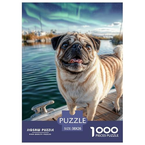 Süßer Haustierhund Puzzle Lernspiel Spielzeug Wunderschönes Dekoration 1000-teiliges Herausforderndes Hübsches Tier Puzzle Für Erwachsene Teenager 38x26cm/1000pcs von UXINYOUME