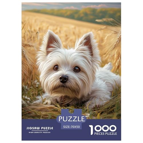 Süßer Haustierhund Puzzles Familien-Puzzlespiel Wunderschönes Dekoration 1000 Stück Herausforderndes Hübsches Tier Puzzle Für Damen, Herren, Kinder Ab 14 Jahren 70x50cm/1000pcs von UXINYOUME