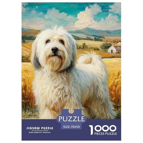 Süßer Haustierhund Puzzles Lernspiel Spielzeug Wunderschönes Dekoration 1000 Stück Anspruchsvolles Hübsches Tier Puzzle Für Damen, Herren, Kinder Ab 14 Jahren 70x50cm/1000pcs von UXINYOUME
