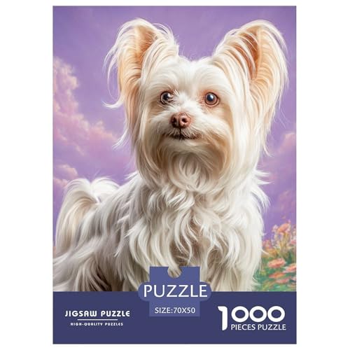 Süßer Hund Puzzle Lernspiel Spielzeug Heimdekoration 1000-teiliges Anspruchsvolles Hübsches TierPuzzle Für Damen, Herren, Kinder Ab 14 Jahren 70x50cm/1000pcs von UXINYOUME
