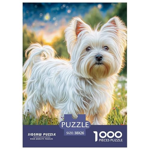 Süßer Hund Puzzle Lernspiel Spielzeug Wohnungsdekoration 1000-teiliges Herausforderndes Hübsches Tier Puzzle Für Damen, Herren, Kinder Ab 14 Jahren 38x26cm/1000pcs von UXINYOUME