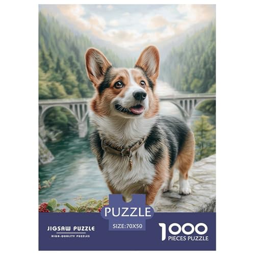 Süßer Hund Puzzle Lernspiel Spielzeug Wunderschönes Dekoration 1000-teiliges Herausforderndes Hübsches Tier Puzzle Für Erwachsene Teenager 70x50cm/1000pcs von UXINYOUME
