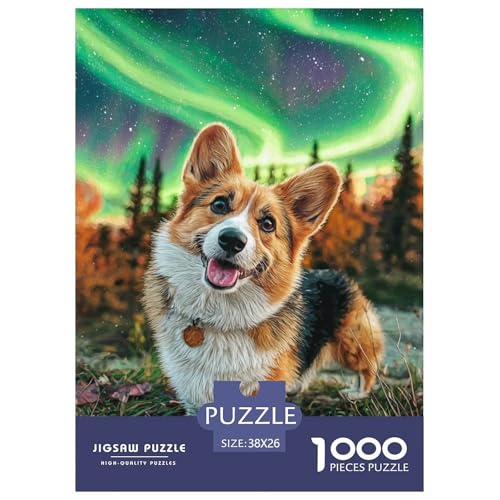 Süßer Hund Puzzles Lernspiel Spielzeug Wunderschönes Dekoration 1000 Stück Herausforderndes Hübsches Tier Puzzle Für Erwachsene Und Kinder 38x26cm/1000pcs von UXINYOUME