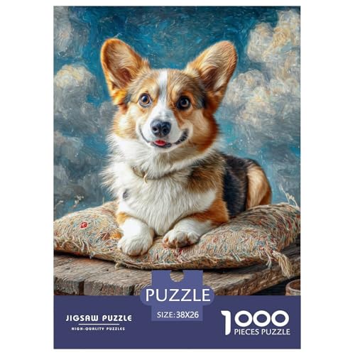 Süßer Hund Puzzles Lernspiel Spielzeug Wunderschönes Dekoration 1000 Teile Anspruchsvolles Hübsches Tier Puzzle Für Damen, Herren, Kinder Ab 14 Jahren 38x26cm/1000pcs von UXINYOUME