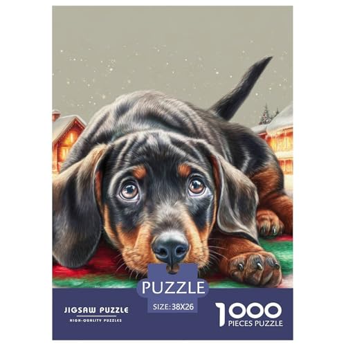 Süßer Hund Puzzles Perfekt Für Spieleabende Heimdekoration 1000 Stück Herausforderndes Hübsches Tier Puzzle Für Damen, Herren, Kinder Ab 14 Jahren 38x26cm/1000pcs von UXINYOUME