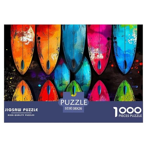 Surfenenbrett Puzzles Perfekt Für Spieleabende Wunderschönes DekoRatteteteteion 1000-teiliges Anspruchsvolles Longboard Puzzle Für Erwachsene Teenager 38x26cm/1000pcs von UXINYOUME