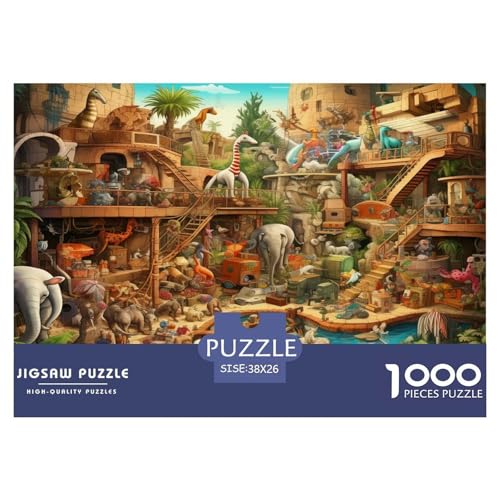 Tierwelt Puzzle Lernspiel Spielzeug Wohnungsdeko 1000-teiliges Herausforderndes Wild Tiere Puzzle Für Damen, Herren, Kinder Ab 14 Jahren 38x26cm/1000pcs von UXINYOUME