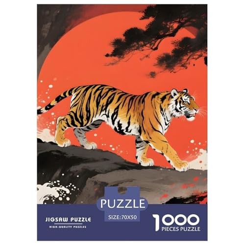 Tiger Puzzle Familien-Puzzlespiel Wohnungsdekoration 1000 Teile Wildtiere Puzzle Perfekt Für Damen, Herren, Kinder Ab 14 Jahren 70x50cm/1000pcs von UXINYOUME