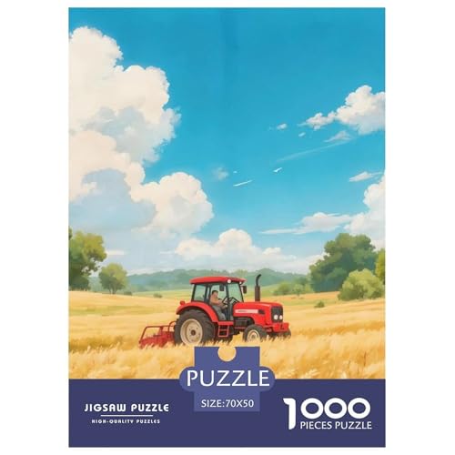 Traktor Puzzles Lernspiel Spielzeug Wohnungsdekoration 1000 Stück Équipement agricole Puzzle Perfekt Für Damen, Herren, Kinder Ab 14 Jahren 70x50cm/1000pcs von UXINYOUME